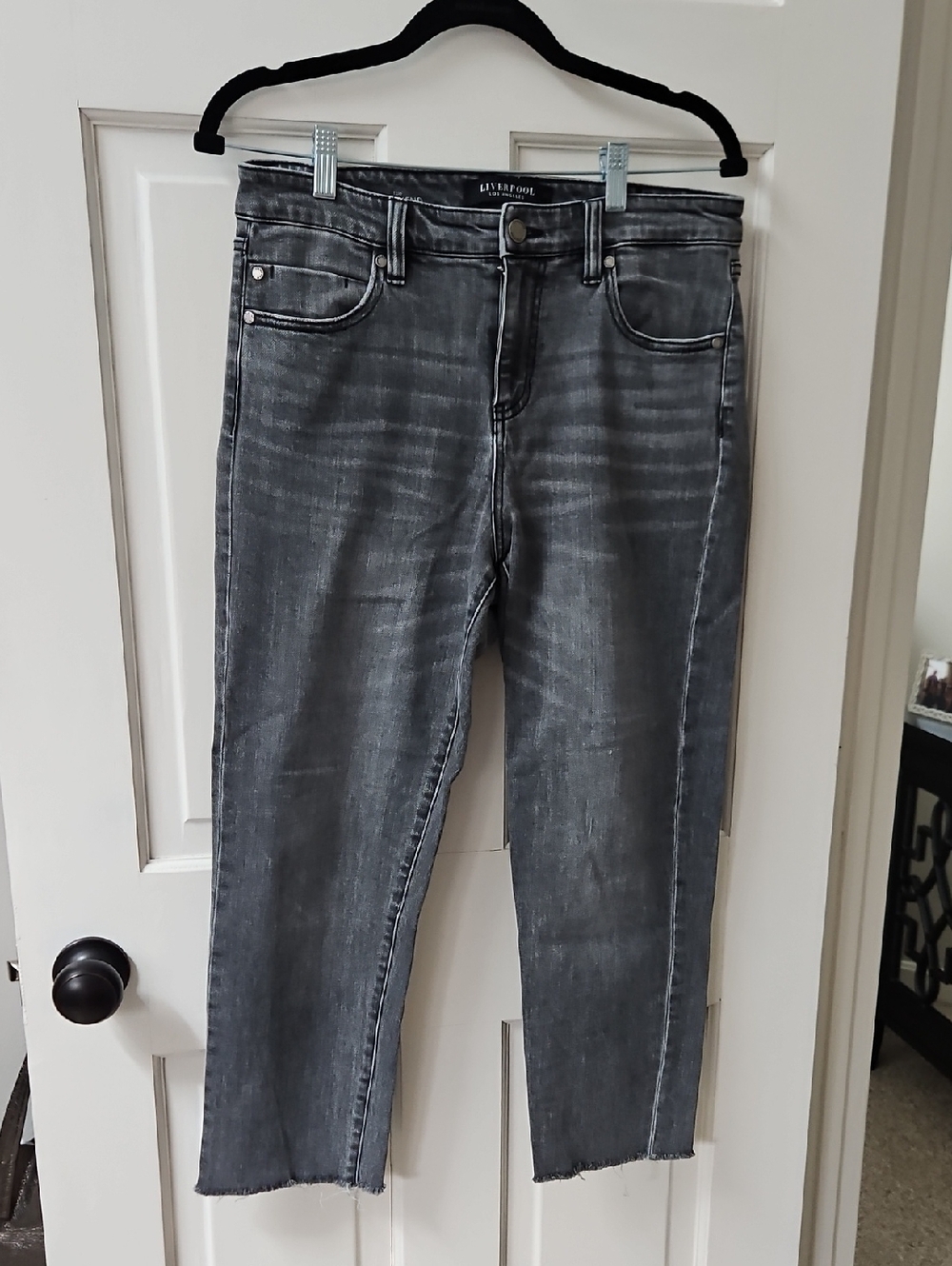 Liverpool Girlfriend Cropped Grey Jeans